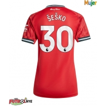 Camiseta Manchester United Benjamin Sesko #30 Primera Equipación para mujer 2025-26 manga corta